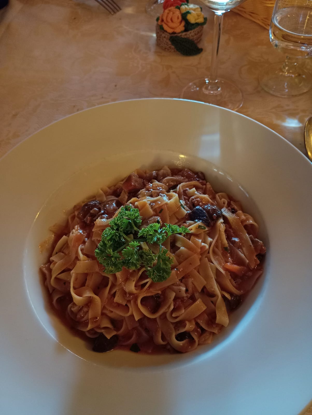 ragù and porcini, trattoria da martino, a traditional restaurant in bergamo province